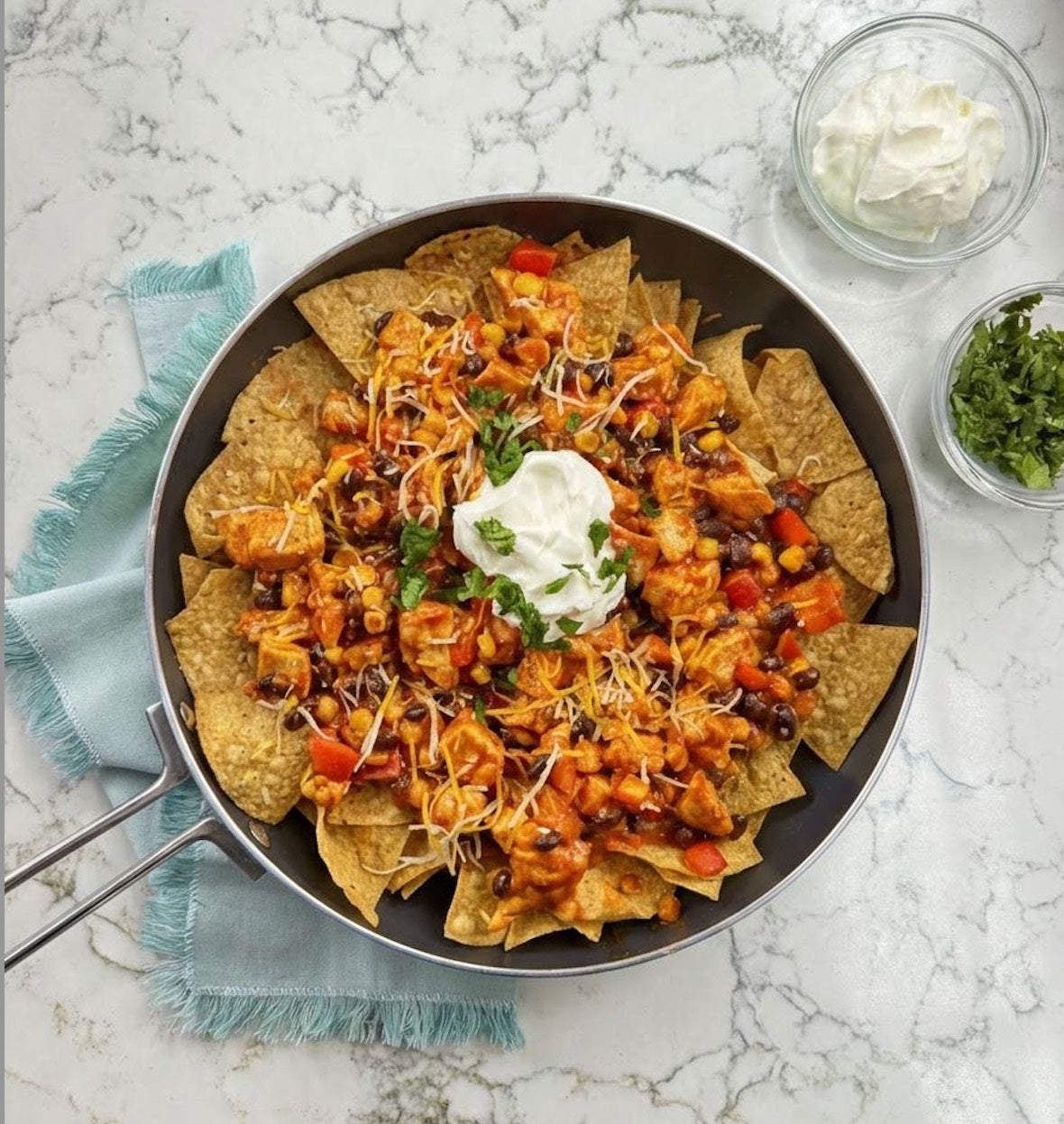 Protein Loaded Chicken Nachos